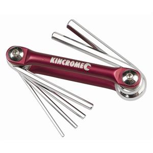 Kincrome 6 Piece Red Folding Imperial Hex Key Set