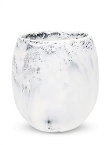 LARGE ROCK CUP WHITE MARBLE
