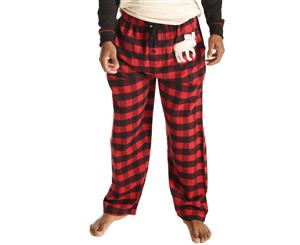 Lazy One PP140 Moose Plaid Red and Black Flannel Pyjama Pant - Red and Black
