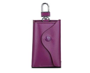 Leather Car Keychains/Cardholder - Purple
