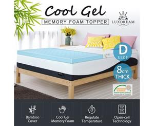 Luxdream Double Size Thick Cool Gel Memory Foam Mattress w/Bamboo Cover