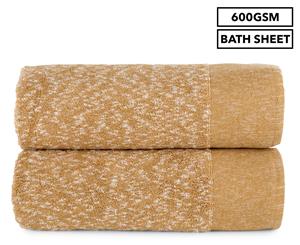 Luxury Living Parker Bath Sheet 2-Pack - Ochre