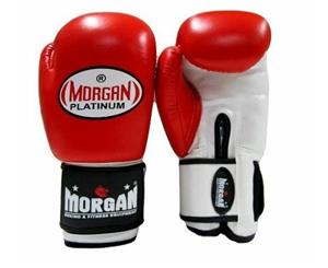 MORGAN V2 Platinum Leather Boxing Gloves Sparring Muay Thai - Red