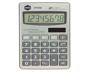 Marbig 8 Digit Handheld Calculator Home/Office/School w/ Large Display Silver