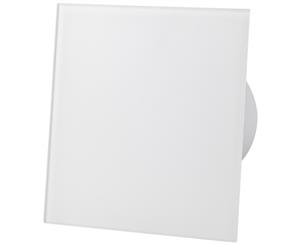 Matte White Glass Front Panel 100mm Timer Extractor Fan for Wall Ceiling Ventilation