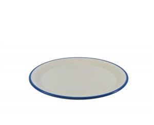 Melamine Round Plate 190mm Cream / Blue X 6