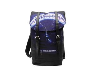 Metallica Backpack Heritage Bag Ride The Lightning Band Logo Official - Black