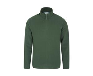Mountain Warehouse Mens Micro Fleece Top Lightweight Sweater Pullover Jumper - Dark Green