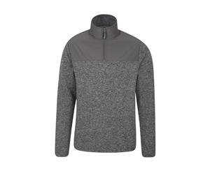 Mountain Warehouse Mens Panel Fleece Top Lightweight Sweater Jumper Pullover - Grey