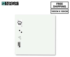 NAGA 100x100cm Magnetic Glassboard - White