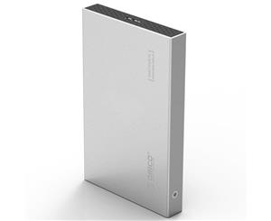 Orico 2518S3 Silver Aluminum 2.5" Hard Drive Enclosure/Case USB3.0 to SATA3.0