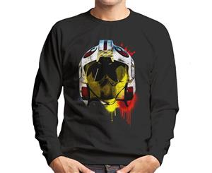 Original Stormtrooper Rebel Pilot Helmet Paint Splatter Men's Sweatshirt - Black