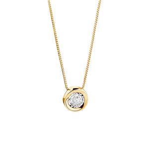 Pendant with a 1/4 Carat TW Diamond in 10ct Yellow Gold