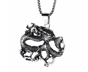 Personality Dragon Pendant Titanium Steel Popular Mens Necklace - 24 Inch