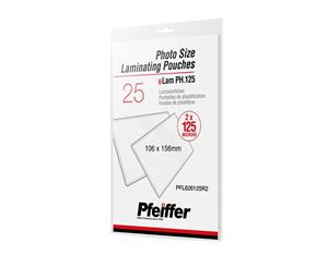 Pfeiffer Photo Size Laminating Pouches 125 Mic 25-Pack (R)