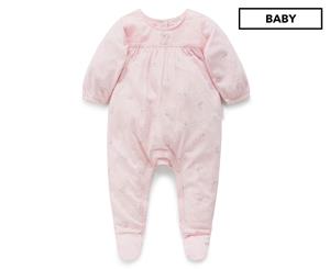 Purebaby Baby Embroidered Growsuit - Little Bunny Print