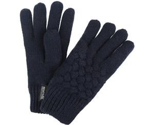 Regatta Boys & Girls Merle Cable Knit Warm Fleece Lined Winter Gloves - Navy