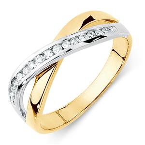 Ring with 0.20 Carat TW of Diamonds in 10ct Yellow & White Gold