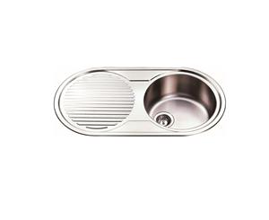 Round Single Right Bowl Sink 915X485mm With Single Drainer