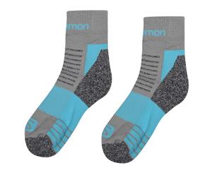 Salomon Women Merino Low 2 Pack Ladies Walking Socks - Grey/Blue