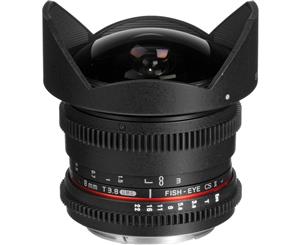 Samyang 8mm T3.8 VDSLR Diagonal Fisheye Lens For Canon Mount Hood Detachable