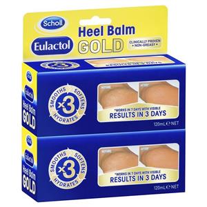 Scholl Eulactol Heel Balm Gold 120ml Twin Pack