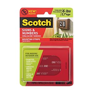 Scotch 2.5 x 7.6cm Sign And Numbers Double Sided Mounting Strips