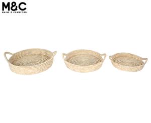Set of 3 Maine & Crawford Cottesloe Kans Grass Round Display Trays