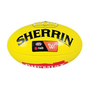 Sherrin AFLW PVC Replica Game Ball Yellow 4