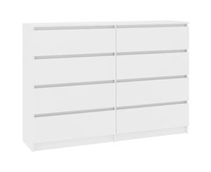 Sideboard White 140x35x79cm Chipboard Buffet Server Storage Cupboard