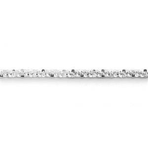 Silver 25cm Sparkly Twist Anklet