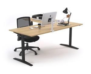 Sit-Stand Range - Electric Corner Standing Desk Black Frame Left or Right Side Return [1800L x 1800W] - maple none