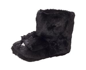 Slumberzzz Womens/Ladies Dog Boot Slippers (Black) - SL725