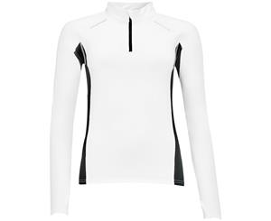 Sols Womens/Ladies Berlin Long Sleeve Zip Neck Running Top (White) - PC2603