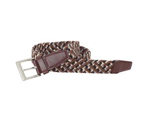 Stretchy Belts Mens Two Tone Weave Belt (Multi Tan) - BL177