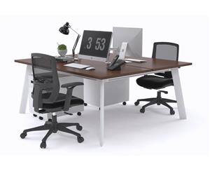Switch - 2 Person Workstation White Frame [1200L x 800W] - wenge none