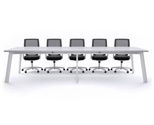 Switch Boardroom Table - White Frame [3600L x 1200W] - White