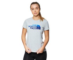 The North Face Women's Half Dome T-Shirt Tee - TNF Grey Heather/Navy