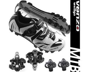Venzo Mountain Bike Bicycle Cycling Shimano SPD Shoes + Sealed Pedals