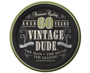 Vintage Dude 60th Birthday Lunch Plates