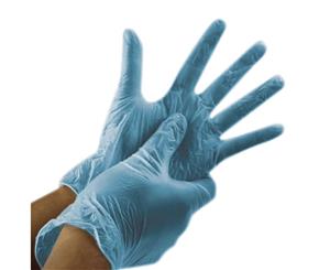 Vinyl Lightly Powdered Gloves Small Blue 100pk