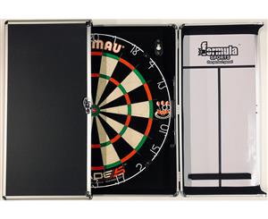 Winmau Blade 5 FIVE Dart Board and Aluminium Alloy Black Cabinet with Darts SET