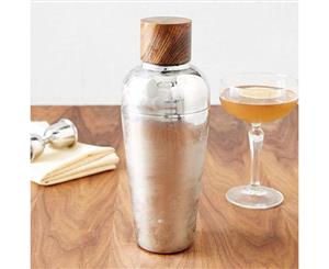 Wood & Stainless Steel Cocktail Shaker