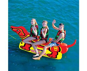 Wow Watersports Weiner Dog 3 Person Inflatable Towable Water Ski Tube 19-1010