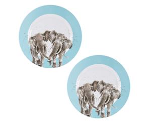 Wrendale Designs Elephant Set of 2 Melamine Dinner Plates