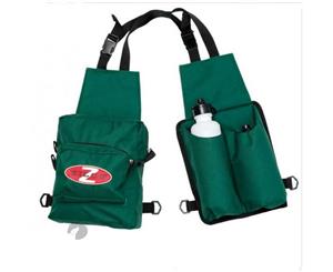 Zilco Horse Riding Saddle Bags Insulated 2 Drink Bottle Holder+2 Drink Bottles - Green