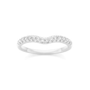 18ct White Gold Diamond Curved Band