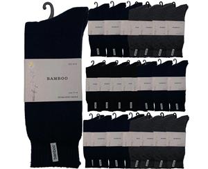24 Pairs Men's Premium Bamboo Heavy Duty Work Socks - Assorted Colour