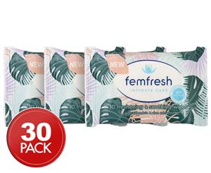 3 x Femfresh Intimate Hygiene Cleansing Wipes Limited Edition 10-Pack