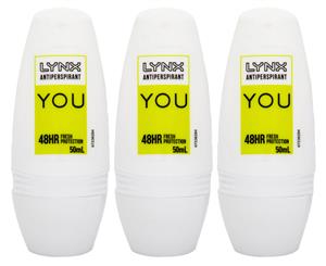 3 x Lynx You 48H Fresh Protection Roll-On Antiperspirant 50mL